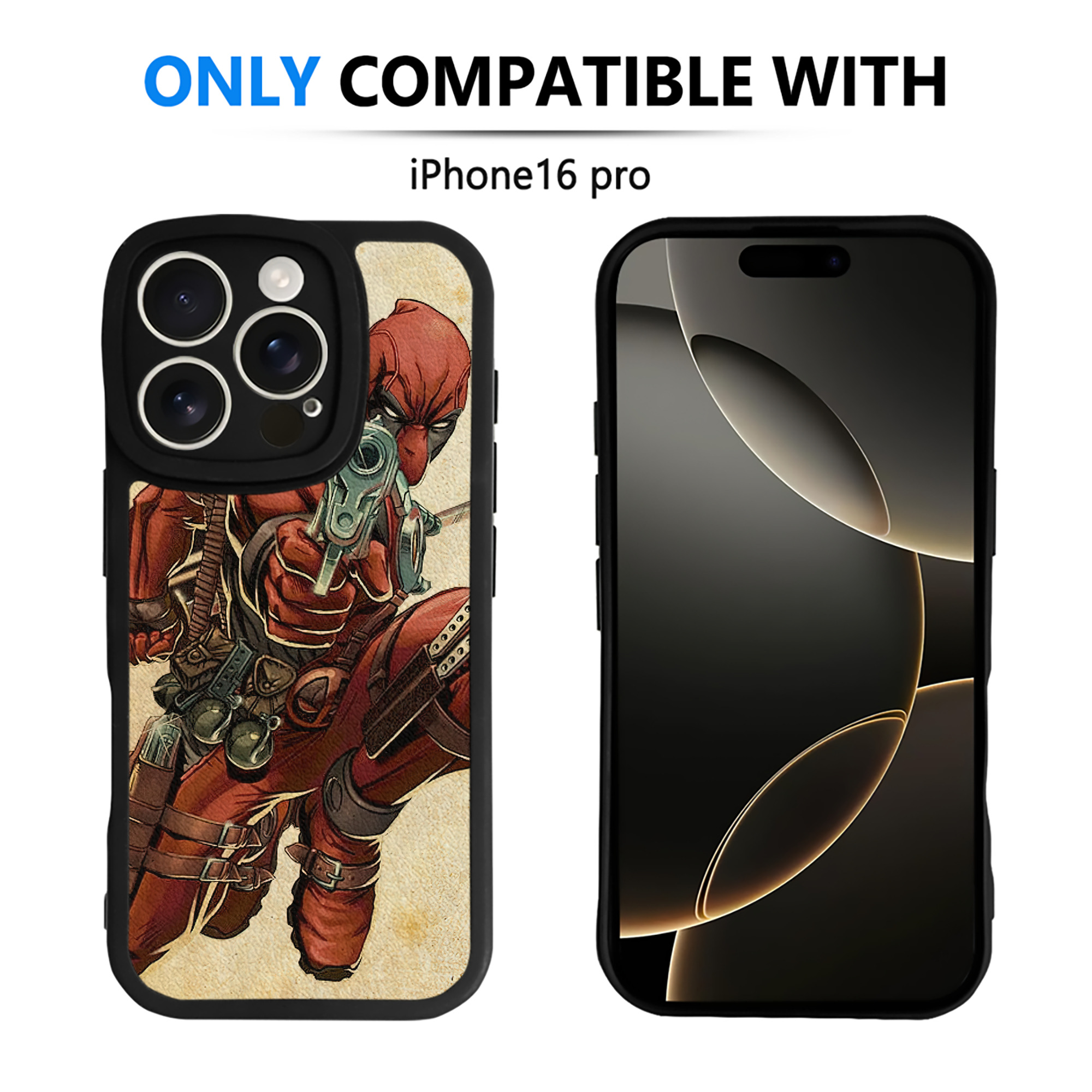 （画像用） Deadpool デッドプール 【iPhone 16シリーズ対応】シリコンスマホケース（レザー調） 材質：シリコン